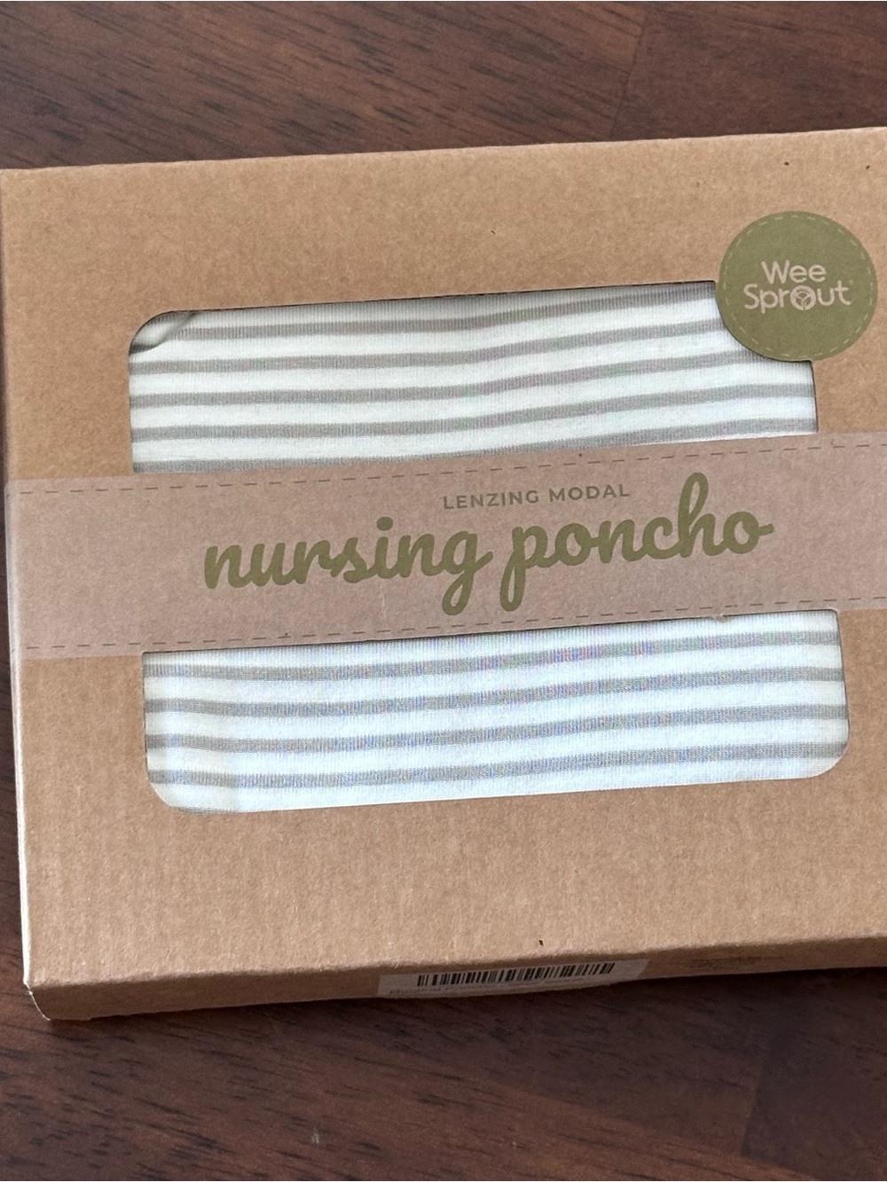 New - Wee Sprout Lenzing Modal Nursing Poncho - Cream & Gray Stripes